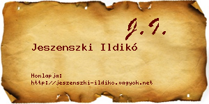 Jeszenszki Ildikó névjegykártya